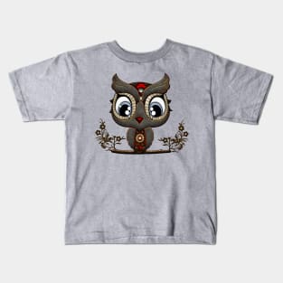 Cute little steampunk owl Kids T-Shirt